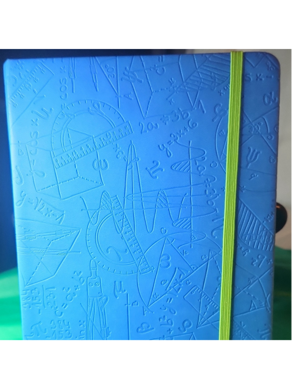 Blue Embossed Hardcover Lined Journal Notebook with Elastic Closure